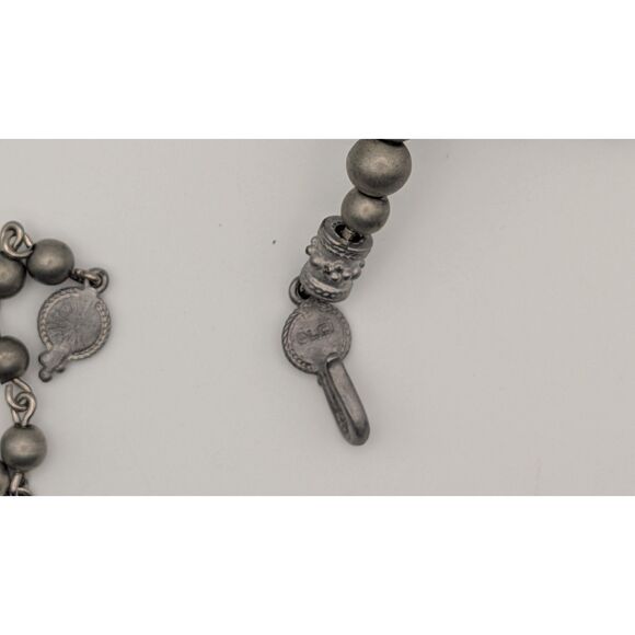 Elei Beaded Statement Necklace Silver Tone White Howlite Boho Tribal Chunky 18” - Picture 2 of 2